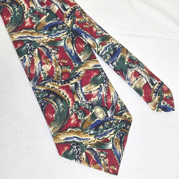 Christian Dior Monsieur Other - Vintage Christian Dior Monsieur Abstract Pattern Tie, Printed Polyester, 57.5"